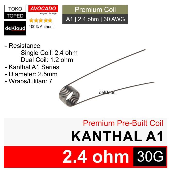 AN Authentic Pre-Built Kantal A1 Coil 2.4 ohm | 30 AWG kantal kawat koil