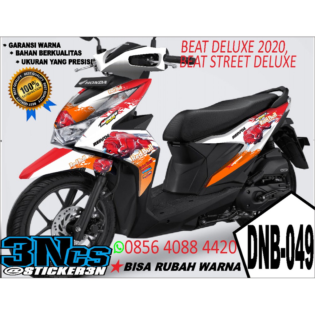 decal all new honda beat 2020 repsol redbull, decal repsol honda beat deluxe 2020 fullbodi redbull, 