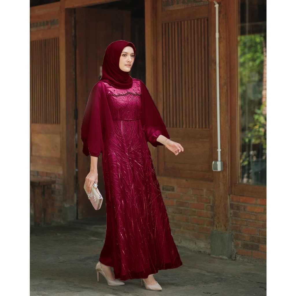 Produk Terbaru || ADA JUMBO | BATIK OFFICIAL / Gamis Muslim Aretha / Maxi Brukat Selma Tulle Premium Murah Brokat Gamis Aretha LUNA DRESS BROKAT KOMBINASI / FASHION MUSLIM WANITA / GAMIS NADINE / BISA COD / GAMIS KONDANGAN KEBAYA MODERN TERBARU