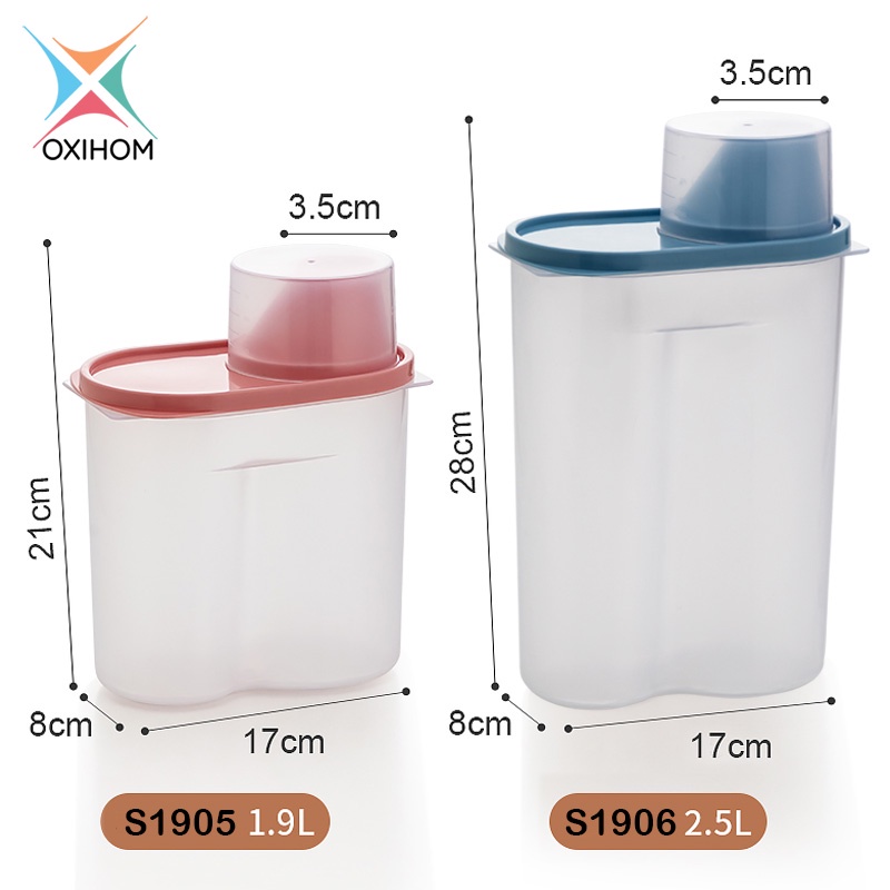 Oxihom Toples Plastik Makanan Snack Sereal Tuang Wadah Penyimpanan Makanan-1