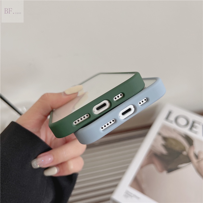 Hard Case Akrilik Transparan Frame Metal Proteksi Lensa Untuk Iphone 13pro 13mini 13promax 12mini