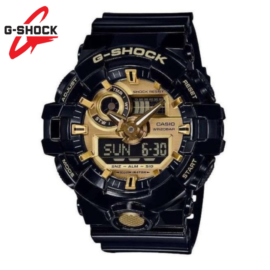 JAM TANGAN GSHOCK GA700 DUALTIME ANALOG DIGITAL BOX FULLSET - AUTOLIGHT