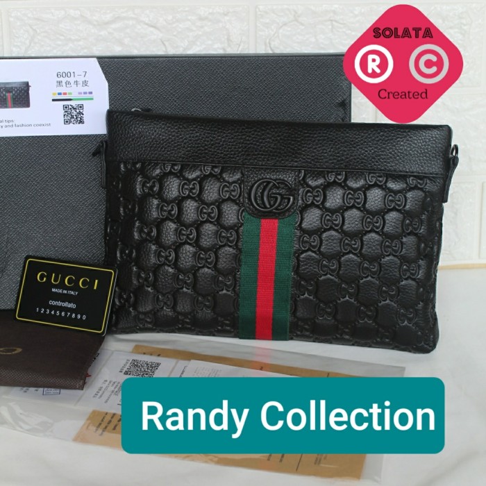 BEST SELLER - CLUTCH HANDBAG GUCCI PRIA WANITA / TAS TANGAN KULIT ASLI / POUCHBAG