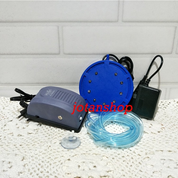 PAKET HK ABL 9 LED Air stone airstone bubble lamp lampu gelembung udara aerasi aquarium