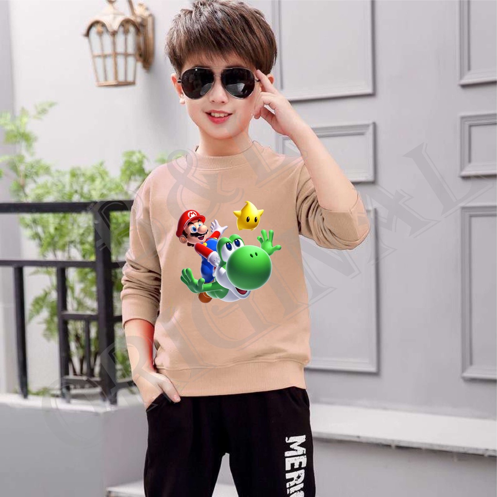 BS//COD//BAJU KAOS ANAK ANAK MARIO N FRIEND/TANGAN PANJANG GOOD QUALITY