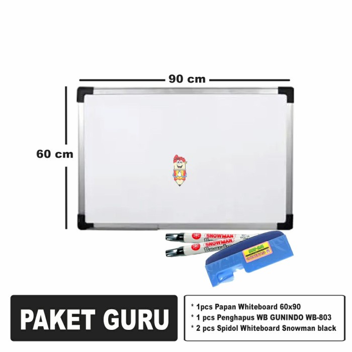 

Paket 1Pcs Papan Wb 60X90 Cm + 2 Pcs Spidol Wb + 1 Pcs Penghapus Wb