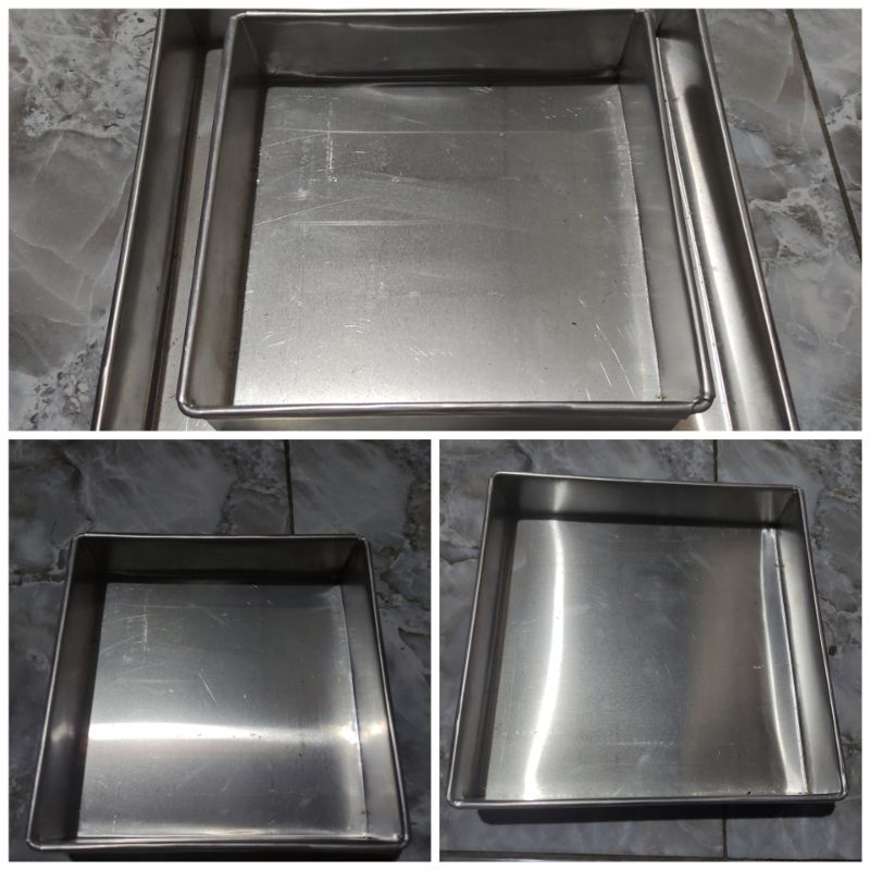 loyang bolu kotak bahan alumunium/loyang kue/cetakan kue