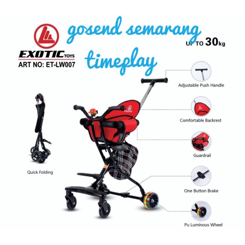 Exotic Magic Stroller Micro Trike Kursi duduk Jalan Jalan Exotic LW 007 ET-LW007