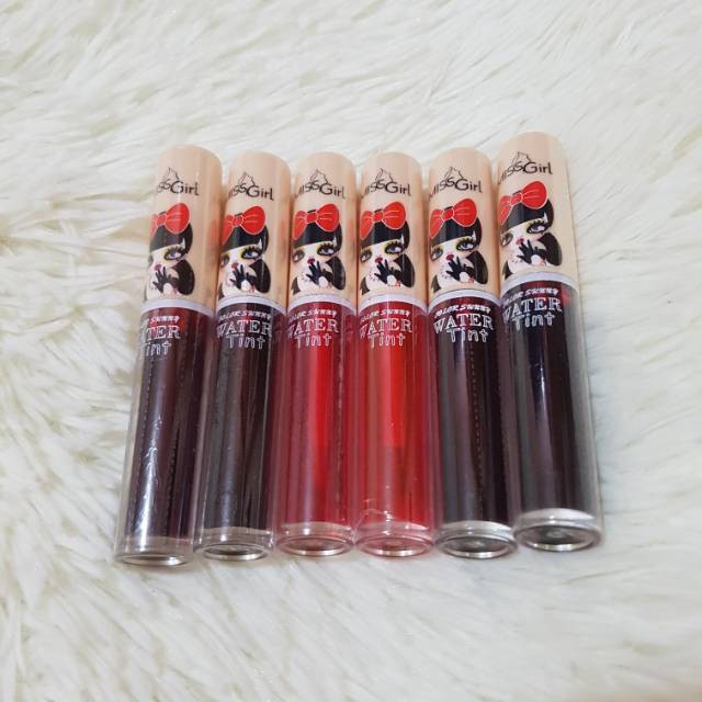 6pcs 90rb Liptint miss girl water tint