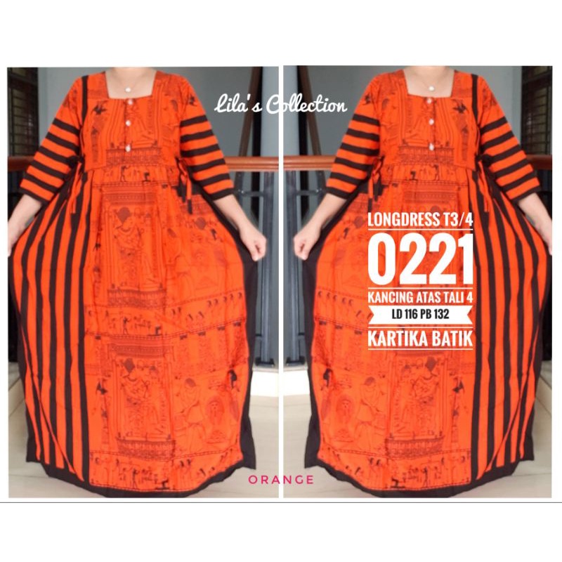 Kartika Batik / Longdress Kartika / Longdress Tangan 3/4 / Daster Kartika
