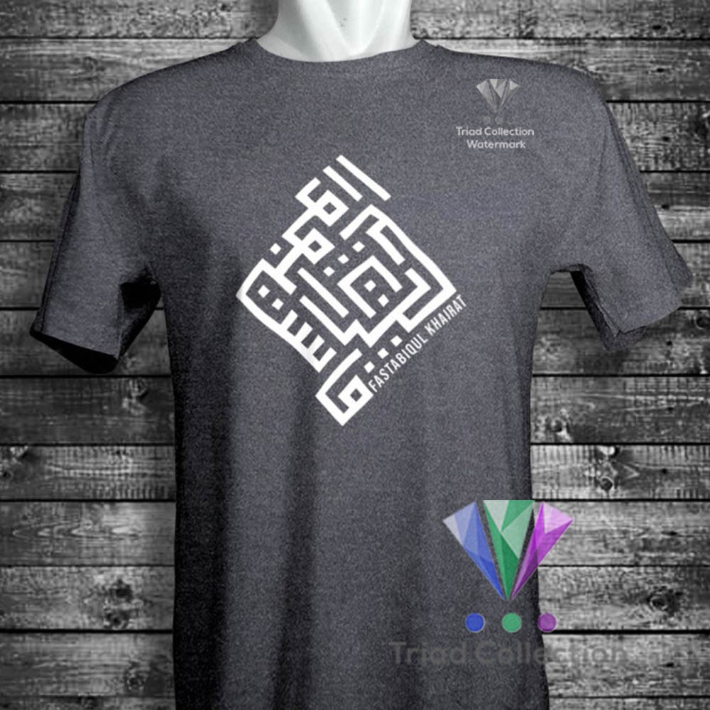 FASTABIQUL KHAIRAT | Kaos Dakwah Islami Cotton Combed 30s Premium Distro Baju Muslim Santri | 1487-5