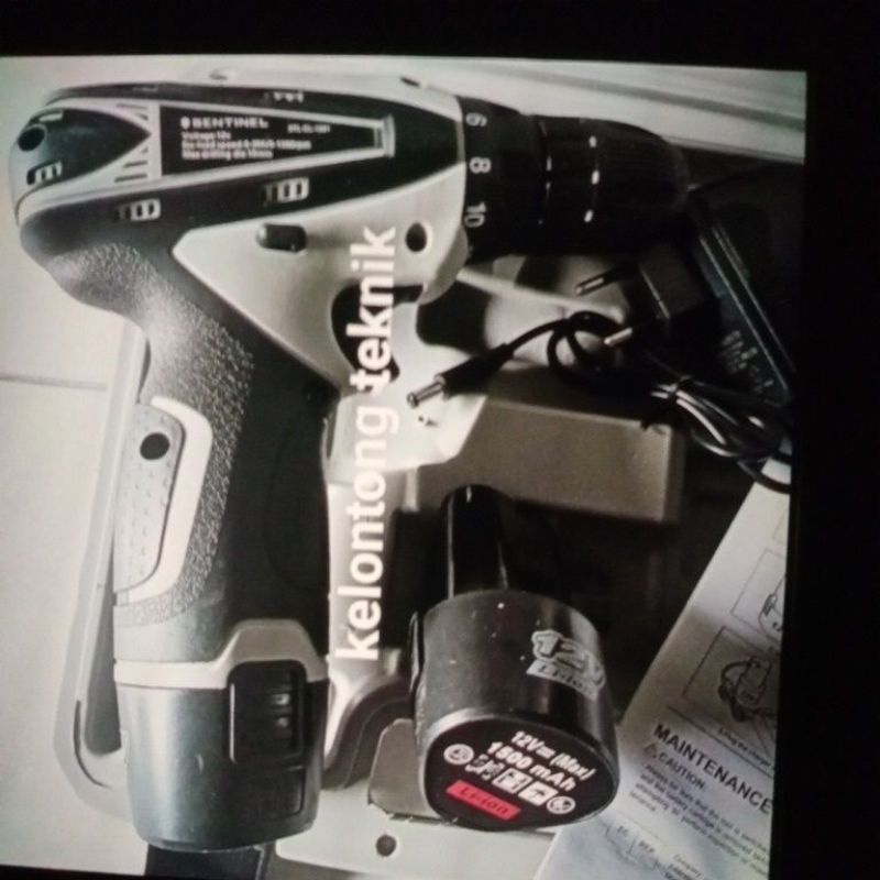Bor cordles /bor batrai sentinel/ bor tembak/bor obeng 12volt 2batrai