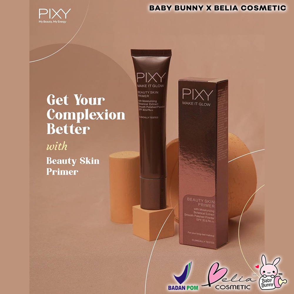 ❤ BELIA ❤ PIXY Beauty Skin Primer Make It Glow 25mL | Techno-Fixed Matte | Primer | Base Make Up | BPOM