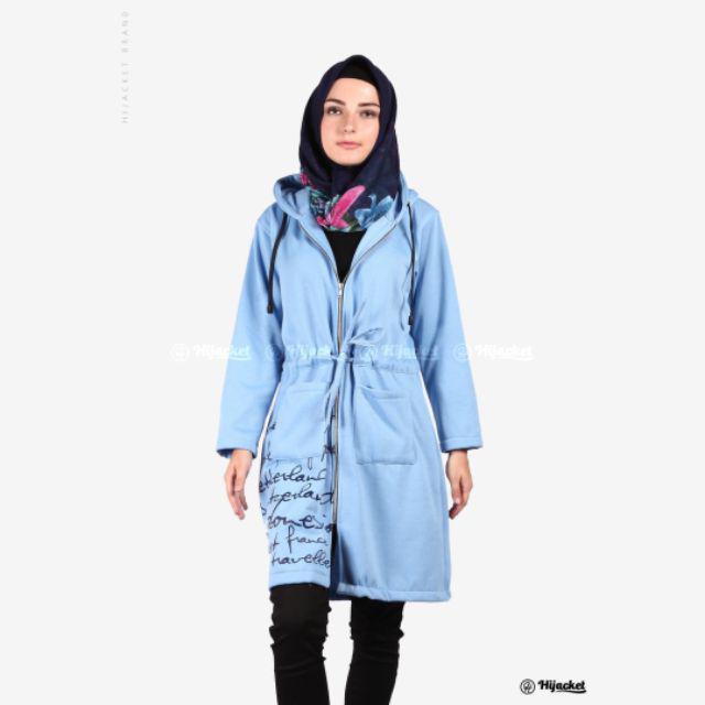 Jaket Muslimah / Jaket Hijab / Jaket Kekinian / Jaket Premium | Hijacket Urbanashion IndonesianBrand-Sky blue