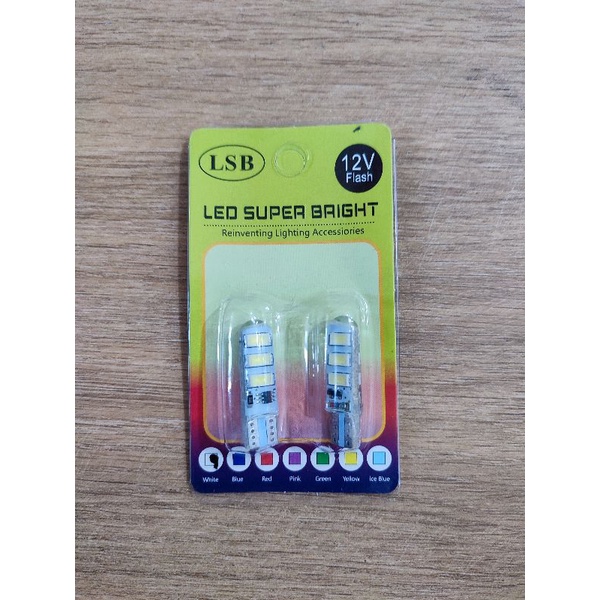 1 set Lampu LED Senja Kedip Strobo Sein Sen Riting LED Senja Jelly T10 12 Volt 24 Volt 6 LED Nyala Kedip Strobo 12V 24V