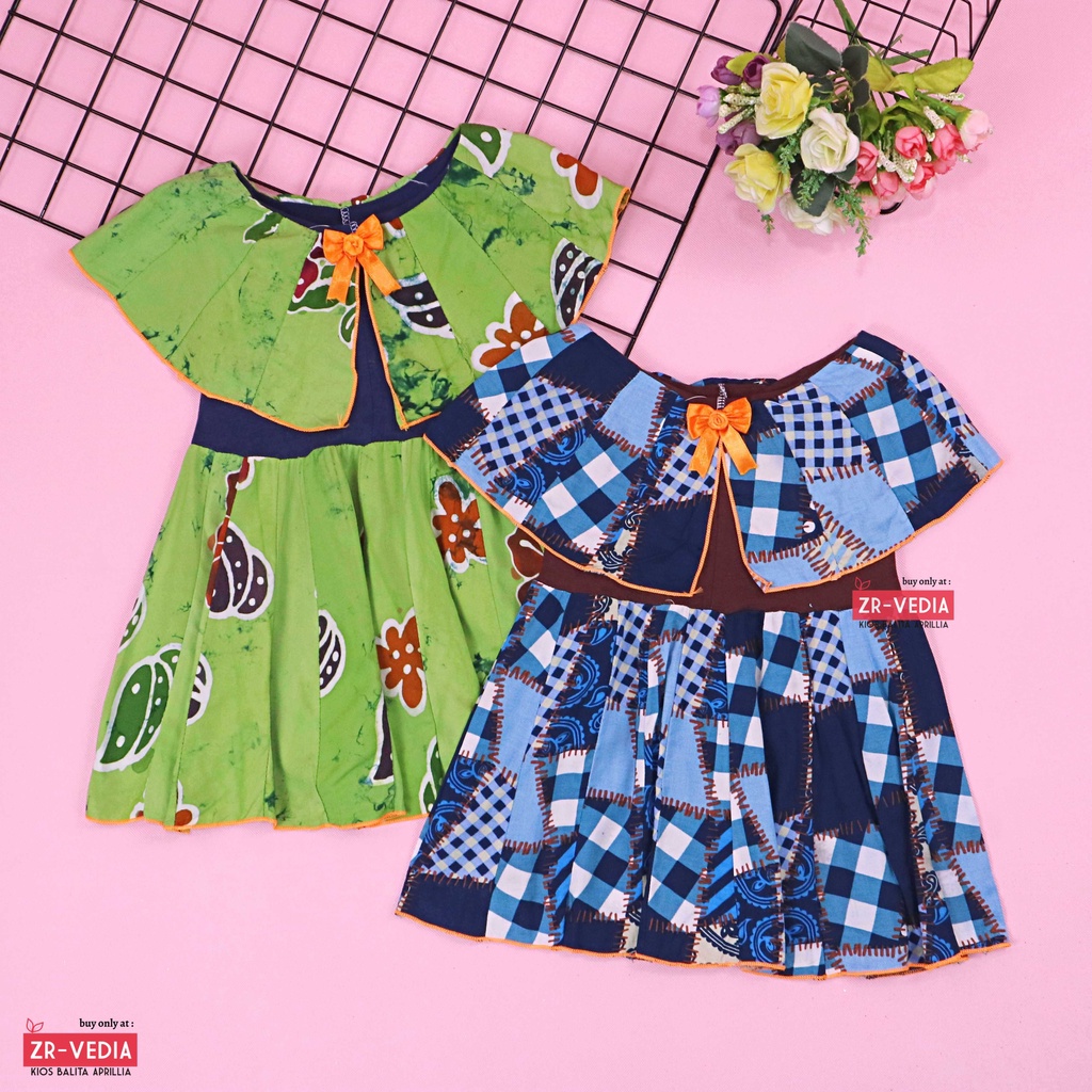 Dress Irene size 1-4 Tahun / Dres Batik Cape Baju Kensi Anak Perempuan Murah Cewek Katun Adem Gaun