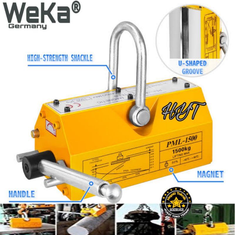 

Weka Permanent Magnetic Lifter 1500 Kg PML 00015 Lem Material magnet 1,5 ton