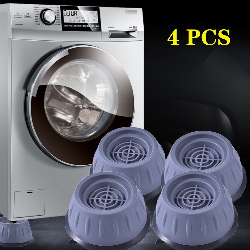 4Pcs / Set Shockproof Pad Washing Machine Universal Raiser Mat Feet Pads Support Anti-Vibration Refrigerator Base Rubber Silent Dryer Fixed Non-Slip Pad