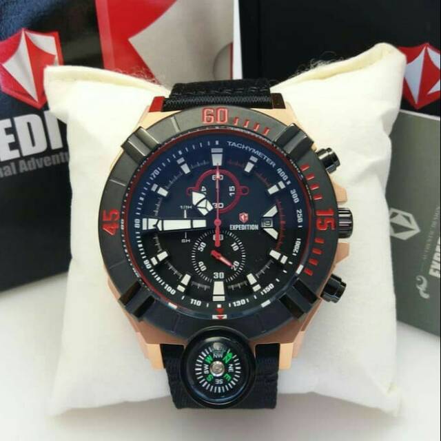 Jam Tangan Expedition 6772 Tali Kanvas Mesin Baterai Original
