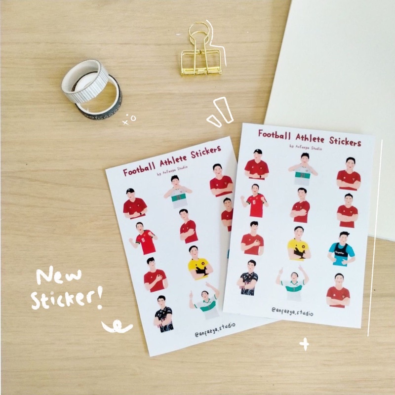 

Sticker Sheet - Timnas Sepakbola Atlet Stickers Stiker - Anfazya Studio