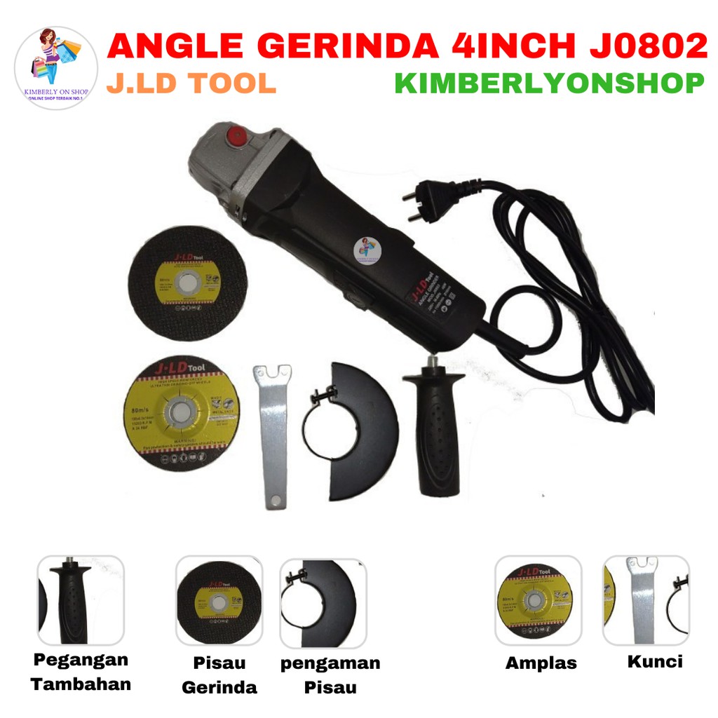 Kimberlyonshop Mesin gerinda / angle grinder 4inch J.LD Tool J0802