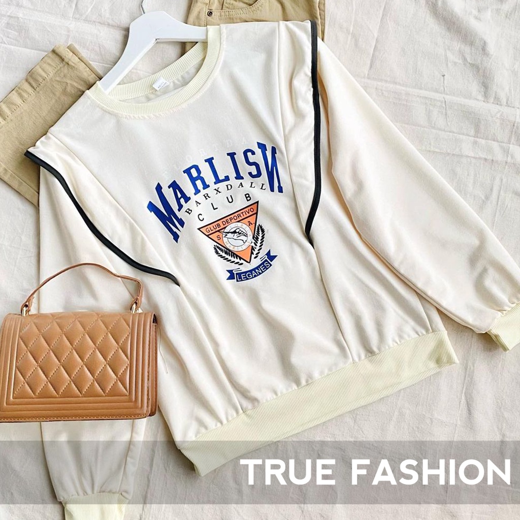 Sweater Model Terbaru - MarlisN - Sweatshirt Wanita - Bahan Fleece - Allsize