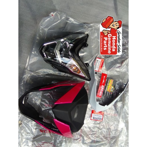 COVER BATOK KEPALA LAMPU DEPAN HONDA SONIC 150 RS150 WARNA PINK/MAGENTA 100%ORIGINAL AHM