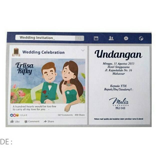 Undangan Pernikahan Unik Model Facebook Maliq 48