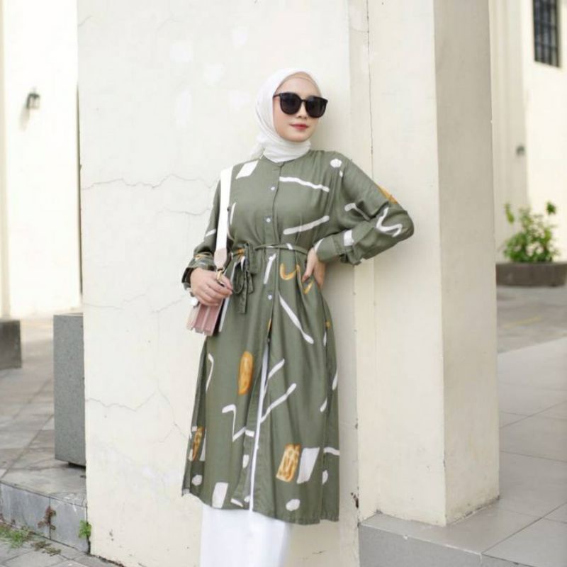 TUNIK RAYON ARMY BESTSELLER BUSUI / TUNIK WANITA / ATASAN WANITA / BAJU MUSLIM / DAILYWEAR / TOP / T