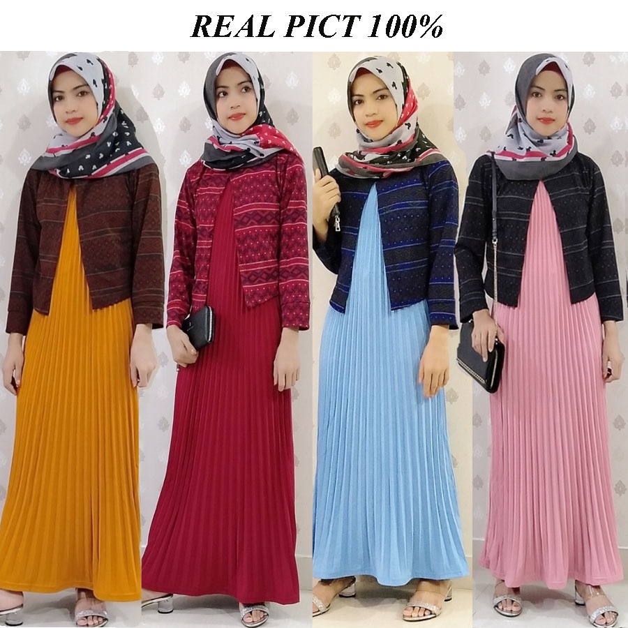 GAMIS ROMPI BATIK INNER PLISKET CARLINA