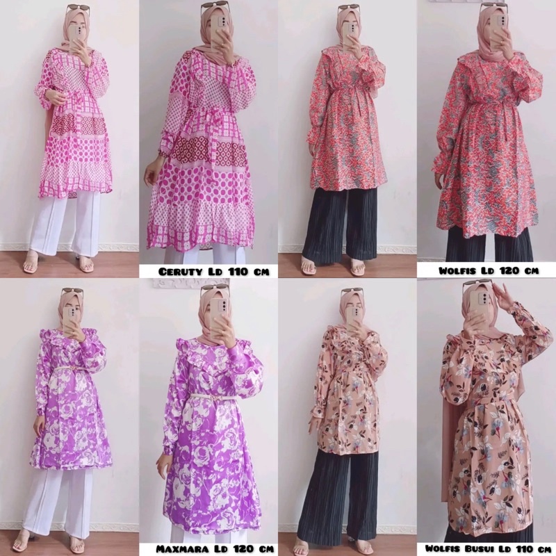 TUNIK MOTIF JUMBO WOLPEACH MAXMARA CERUTY LIMITED STOCK TUNIK KEKINIAN CERUTY LAST STOCK SALE CUCI G