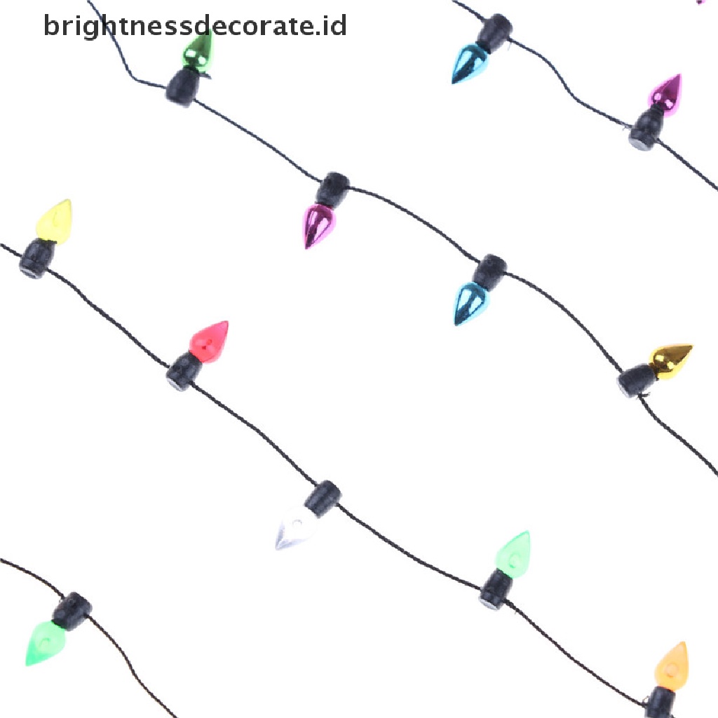 Miniatur Lampu String Warna-Warni Bahan Plastik Ukuran 0.5m 1 / 12 Untuk Rumah Boneka