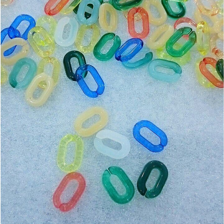 Rantai Akrilik  14*9mm/Rantai Plastik Mixed Color