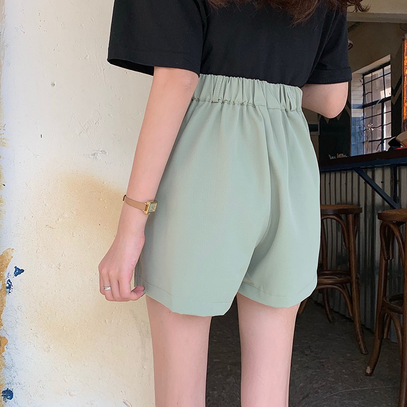 celana pendek wanita kasual High Waist Straight Shorts Korean style