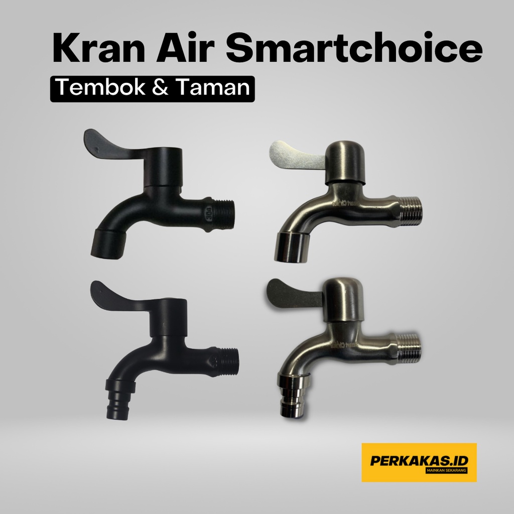 Kran Air Taman Tembok Hitam Stainless Steel SUS 304 SMARTCHOICE