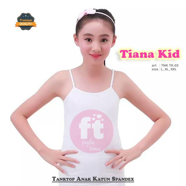 TIANA KIDS | Tanktop Anak Putih KATUN SPANDEX / Singlet Anak Putih / art TNK TK-02 PUTIH Tali Kecil