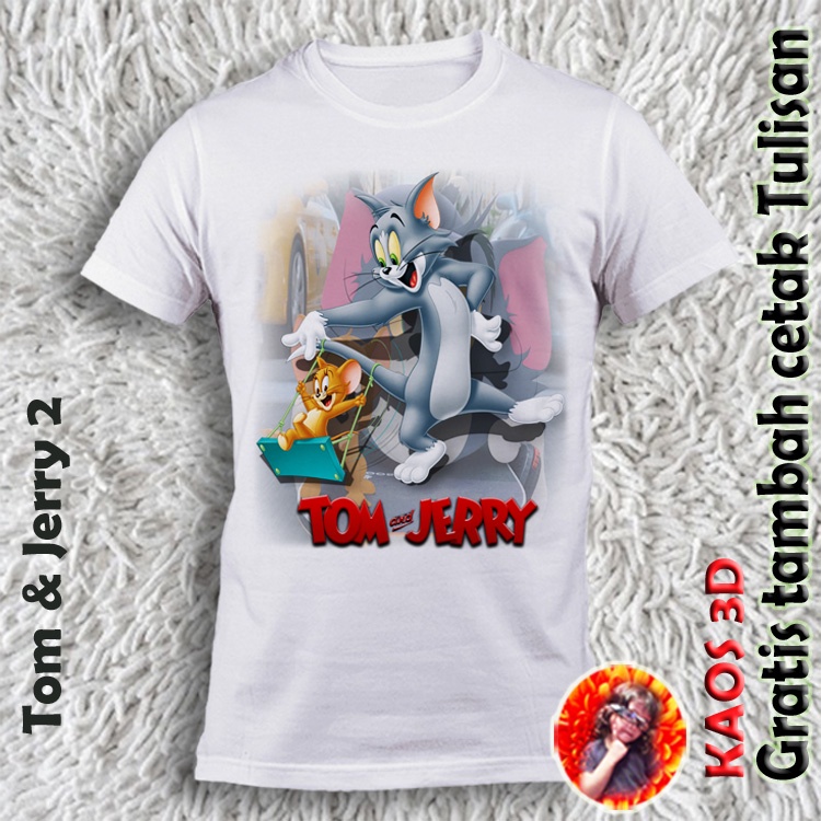Kaos Kartun Tom and Jerry Ukuran Anak dan Dewasa Gratis Tambah Cetak Nama
