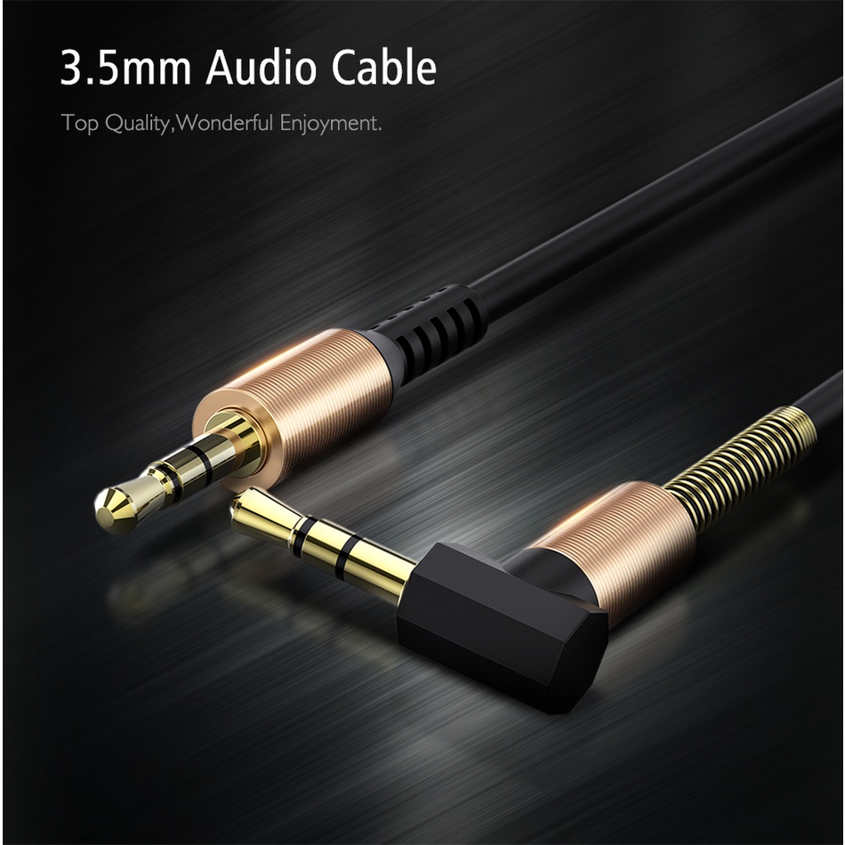 Kabel Audio AUX 3.5mm Spring L Jack 1.5m Gold Plated Male To Male Per