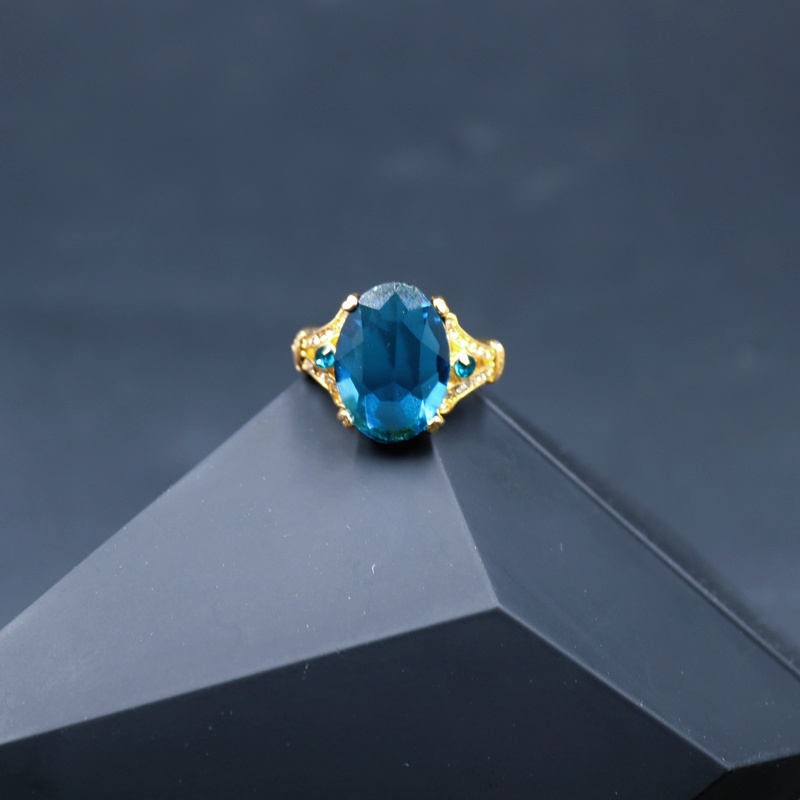 Cincin Kristal Bentuk Pesawat Warna Biru Laut Untuk Wanita