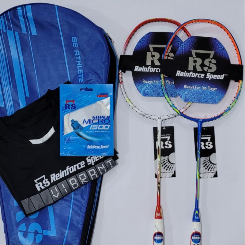 [Free Pasang Senar] Raket Badminton RS metric power 7 + bonus tas kaos senar lengkap