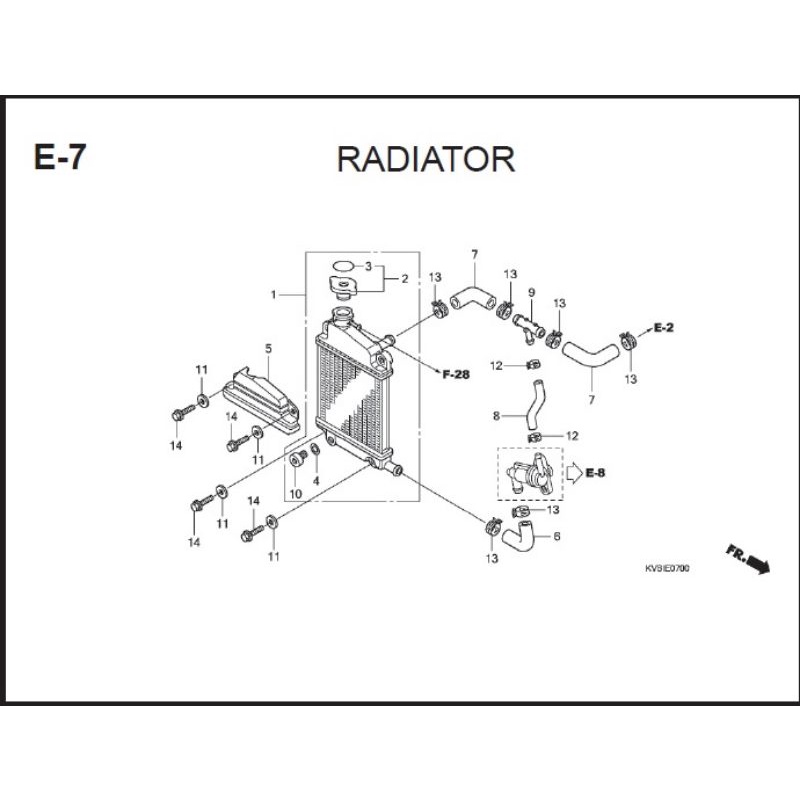 RADIATOR COMP VARIO 110 CARBU 19010KVBN51