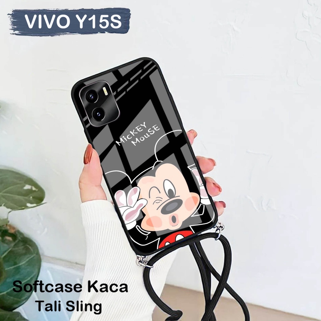 (S02) Softcase Glass Kaca +TALI Vivo Y15S (CASING HP+TALI)