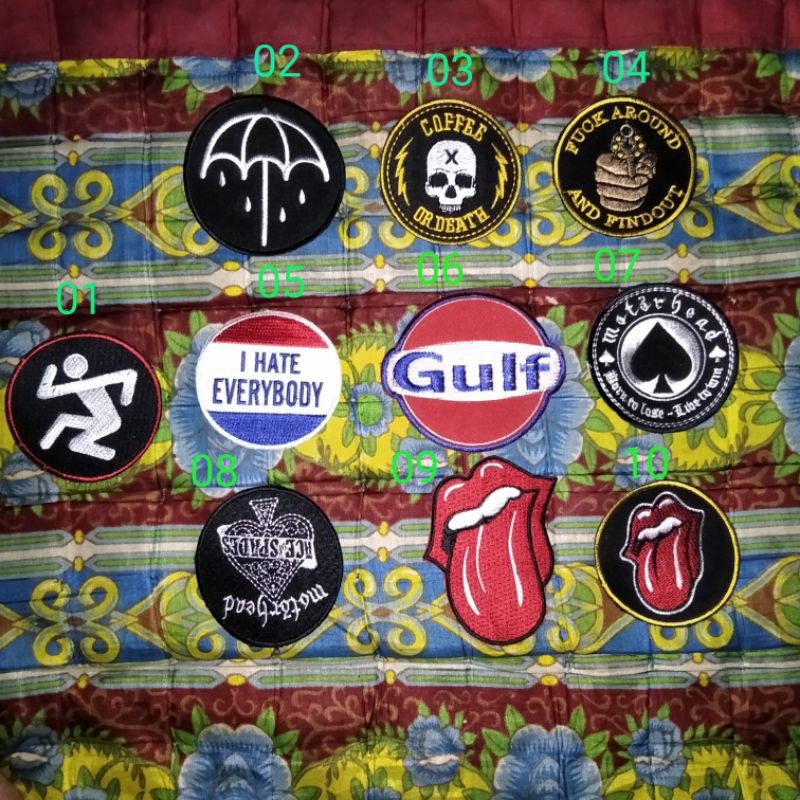 patch bordiran emblem jaket Gulf motorhead keren