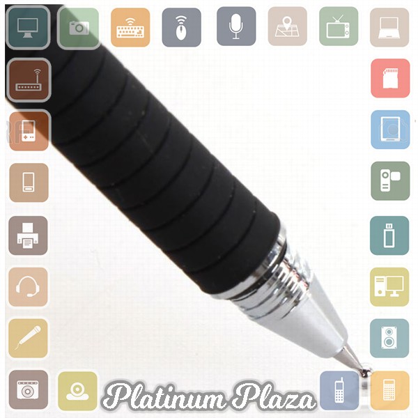 2 in 1 Fine Point Stylus Capacitive Touch Pen for Smartphone Tablet - ST-2008 - Black`R0B1NJ-
