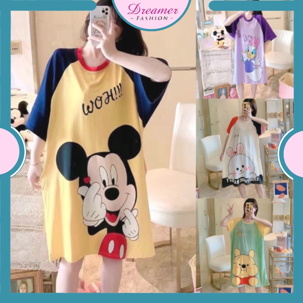 DF BT165 Baju Tidur Daster Baju Tidur Dewasa Jumbo Karakter Import