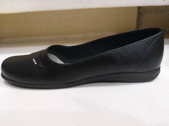 Sepatu Flat Slop Pantofel Hitam Fullblack Formal Resmi Cewek Sekolah Kerja Kuliah Formal Resmi Ospek