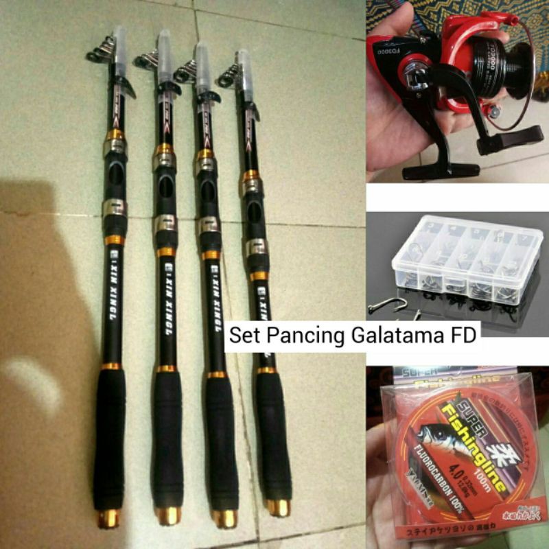 Set Pancing Galatama FD 4 in 1 Joran Antena 2.1m dan Reel 3000 8 Bearing ( Bisa COD )