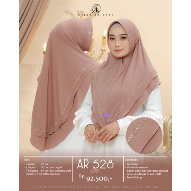 Terbaru Hijab jilbab kerudung bergo instan dewasa ORI ArRafi AR 528 terlaris cantik Rabbani elzata