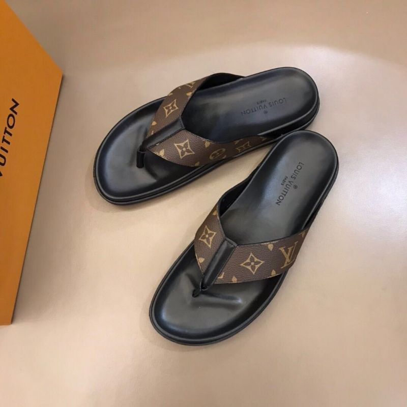 lv monogram coklat sandal jepit pria mirror quality