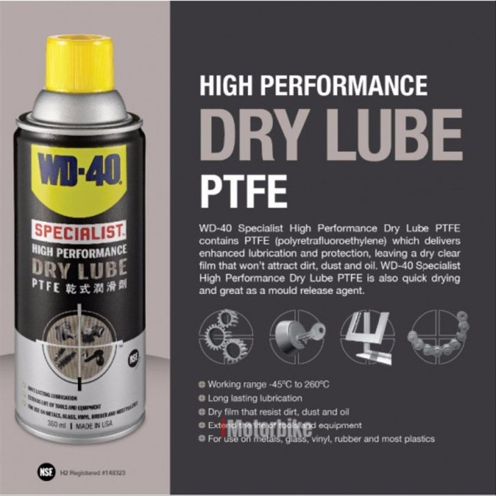 Pelumas Anti Karat WD 40 Dry Lube WD40 Melindungi Rantai Motor Sepeda Engsel Bor Gergaji Metal Tools